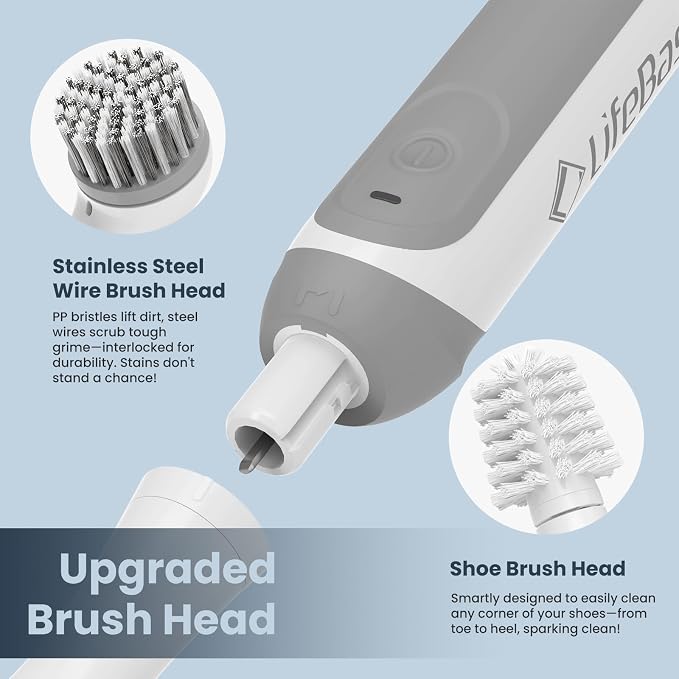 LifeBasis Rechargeable Power Scrubber, Cordless Electric Cleaning Brush - Image 4