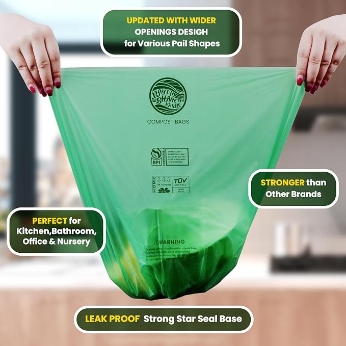 Compost Bags 1.3 Gallon, Compostable Small Trash Bags - Image 2