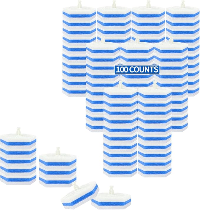 Aimery 100 Counts Blue Disposable Toilet Bowl Cleaning Wand Refills Compatible - Image 11