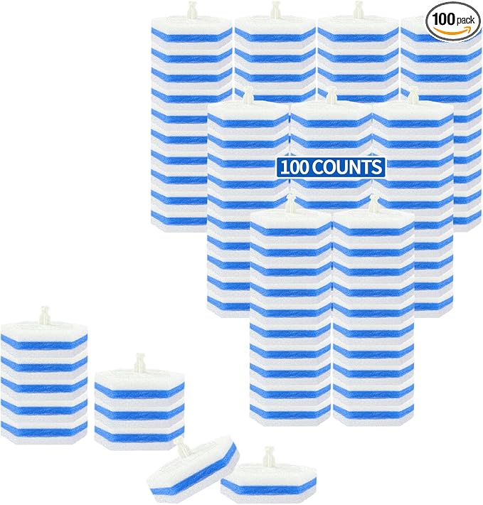 Aimery 100 Counts Blue Disposable Toilet Bowl Cleaning Wand Refills Compatible by Aimery