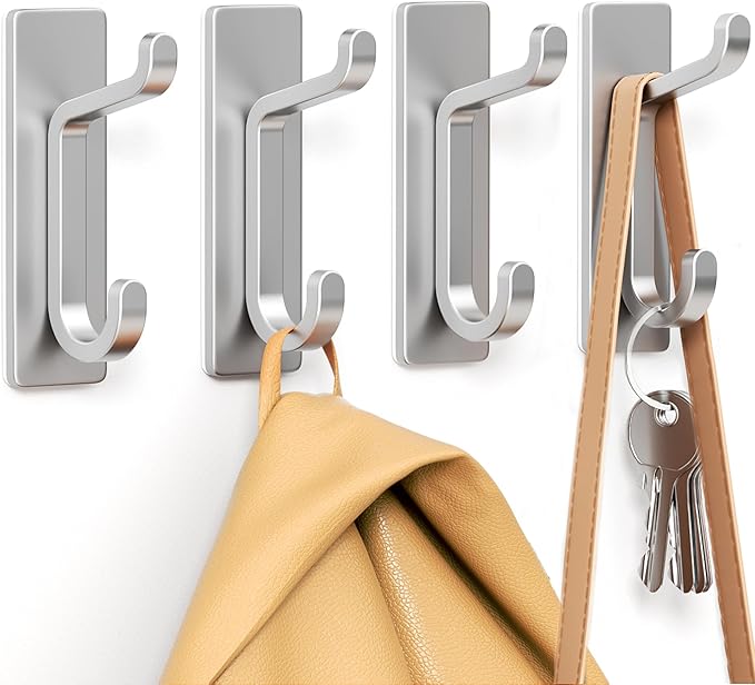 pickpiff Wall Hooks for Coat and Towel: 13LB Adhesive Door Hanger Stick on by pickpiff
