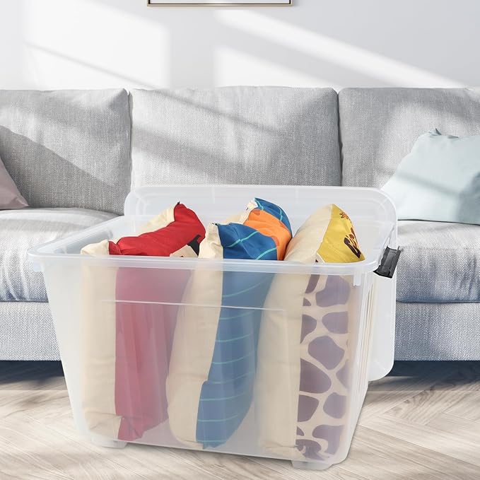 4-Pack 42 L Clear Plastic Storage Container Bin - Image 6