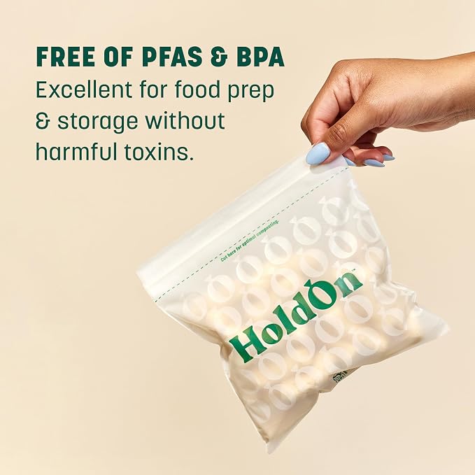 HoldOn Zipseal Sandwich Bags – Compostable, Food-Safe Zip Seal Food Storage Bags - Image 3
