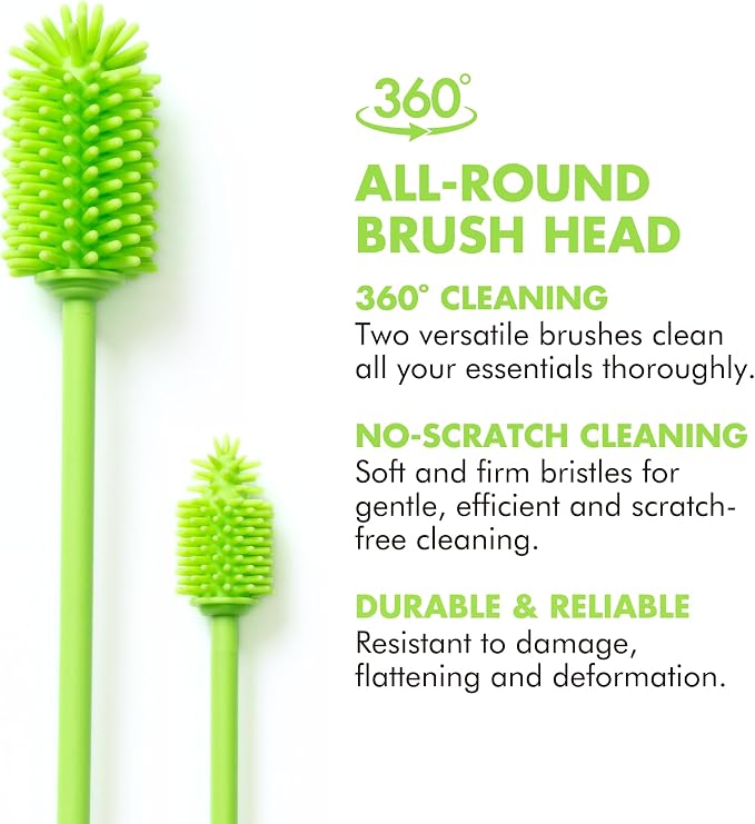 GrandTies Silicone Cleaning Brush Set | Extra Long Brush - Image 2