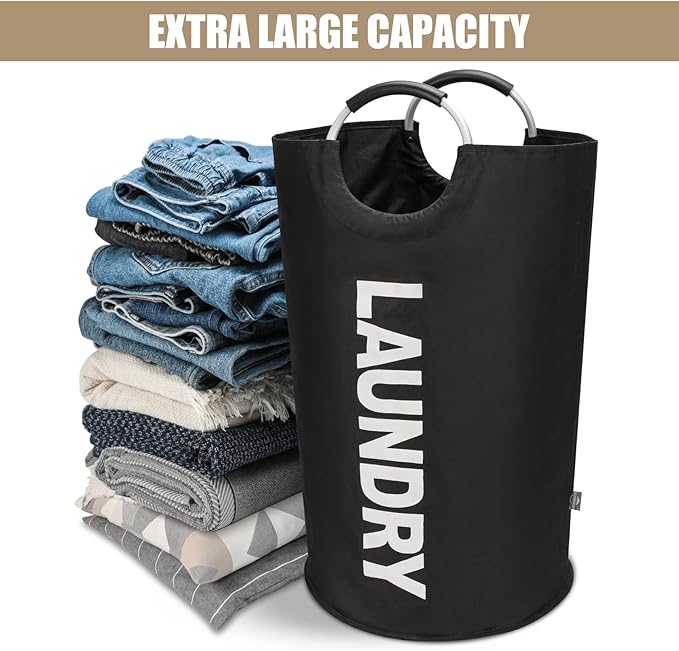 DOKEHOM 90L Large Laundry Basket, Collapsible Laundry Bag, Freestanding Tall - Image 6