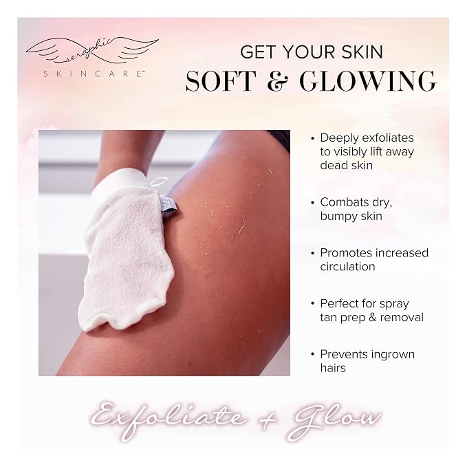 Seraphic Skincare Divine Glow Exfoliating Mitt – 100% Vegan Viscose Traditional - Image 5