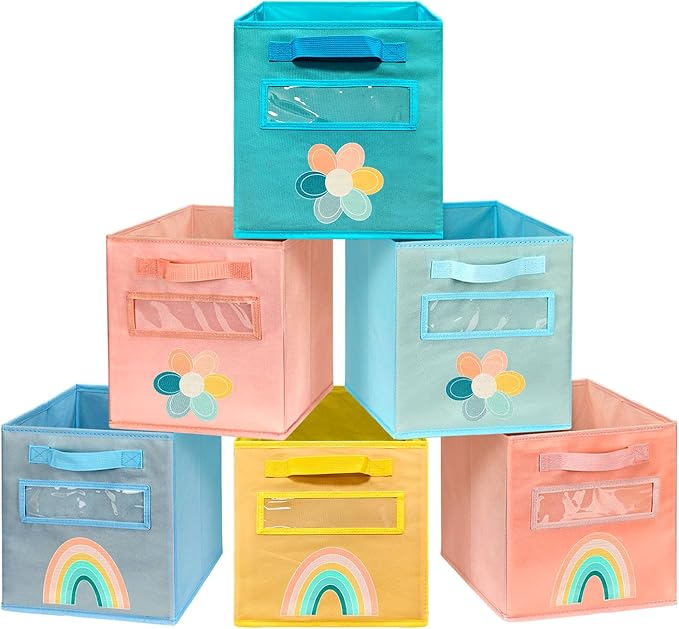 Cube Storage Bins, 6 Pack 11 Inch Fabric Storage Bins by ABCKEY
