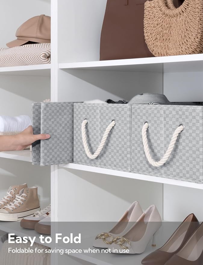 StorageWorks Storage Baskets for Shelves, Foldable Fabric Closet Storage Bins - Image 4