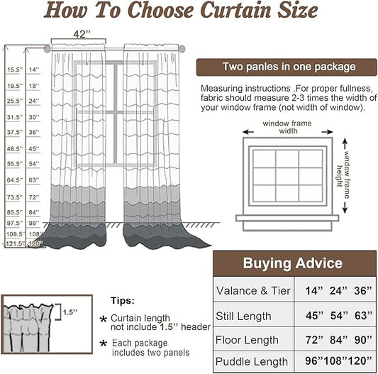 Chyhomenyc Charcoal Grey Sheer Curtains 78 Inches Long 2 Panels Set - Image 2