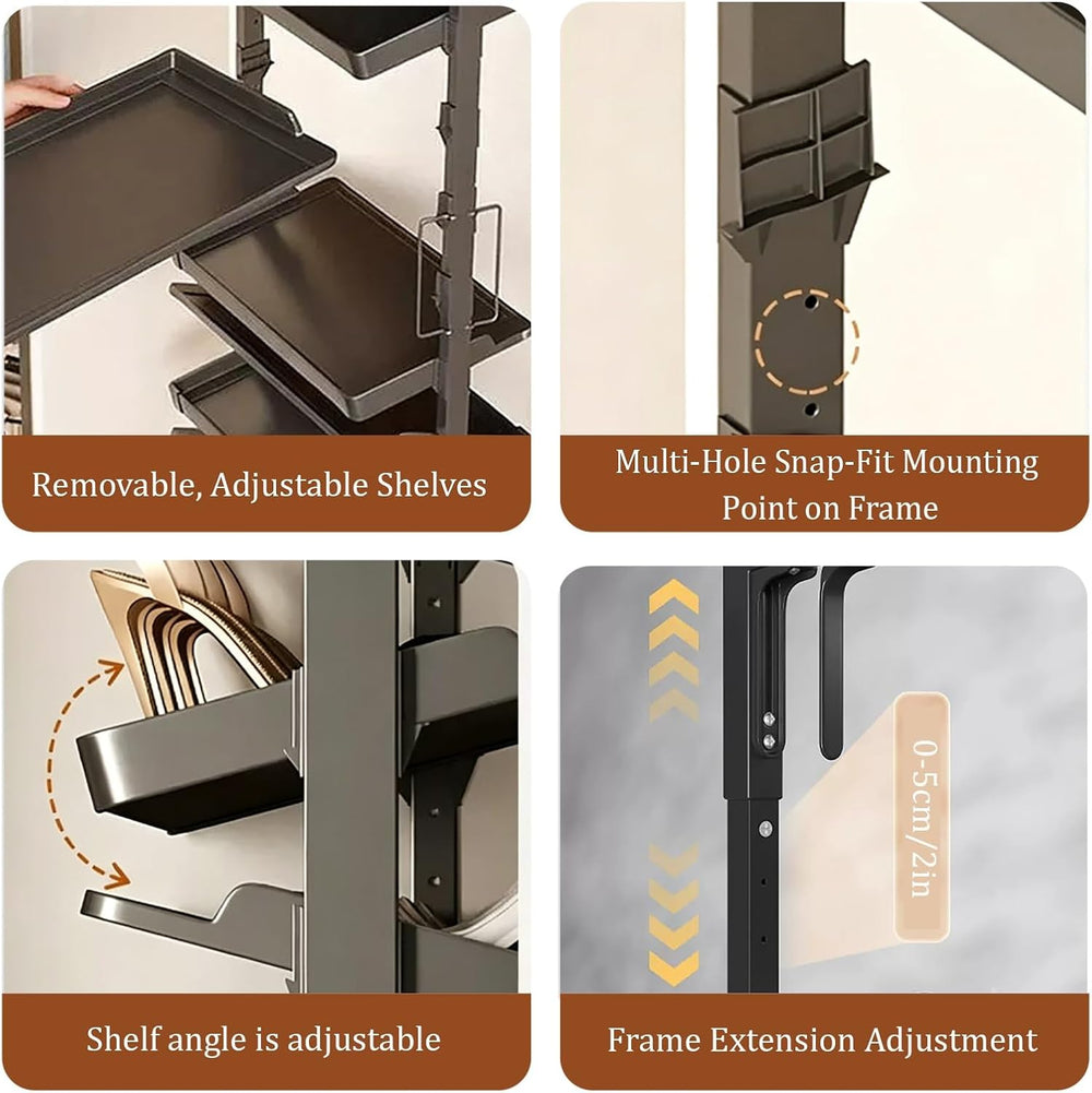 360° Rotating Shoe Rack Organizer for Closet, Double-Sided Pull Out with Deep...