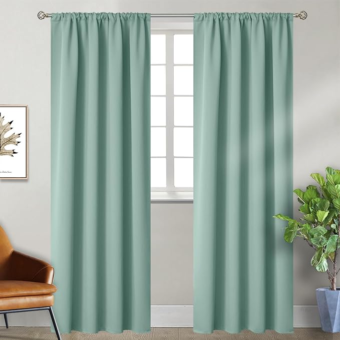 BGment Light Sage Blackout Curtains 84 Inches Long by BGment