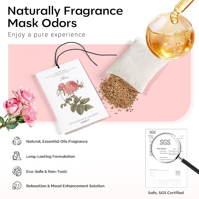 12 Pcs Rose Sachets Long Lasting Air Freshener Fragrance Potpourri Bags Odor - Image 3
