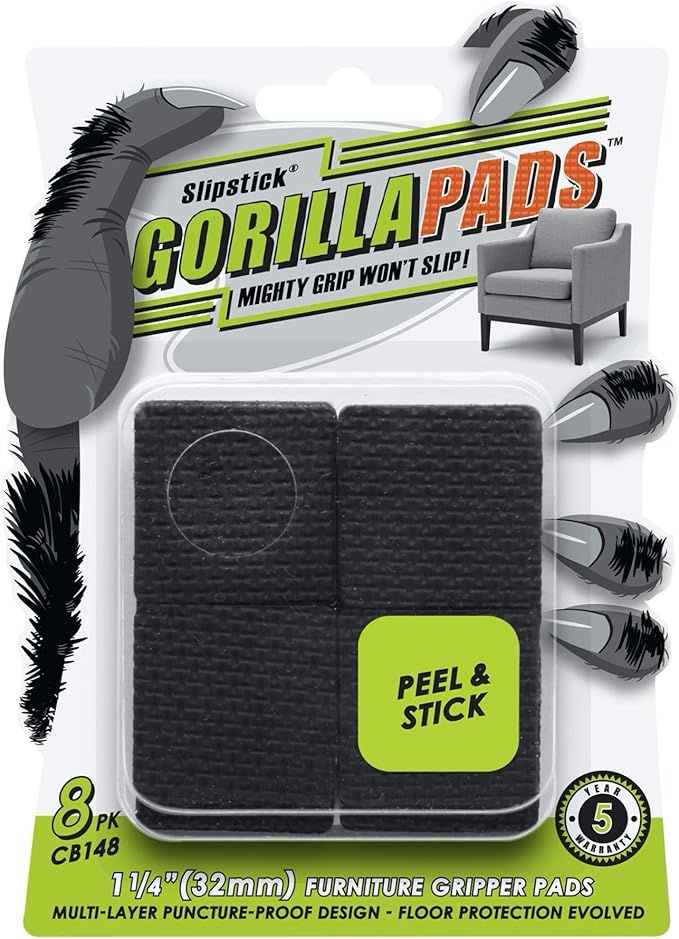 Slipstick GorillaPads CB148 Non Slip Furniture Pads/Rubber Gripper Feet Self by Slipstick