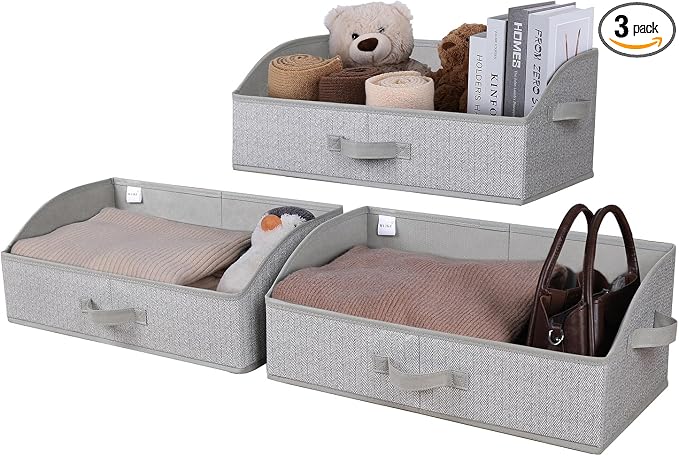 WUIKE Closet Organizers and Storage, Trapezoid Storage Bins, Fabric Closet Bins by WUIKE