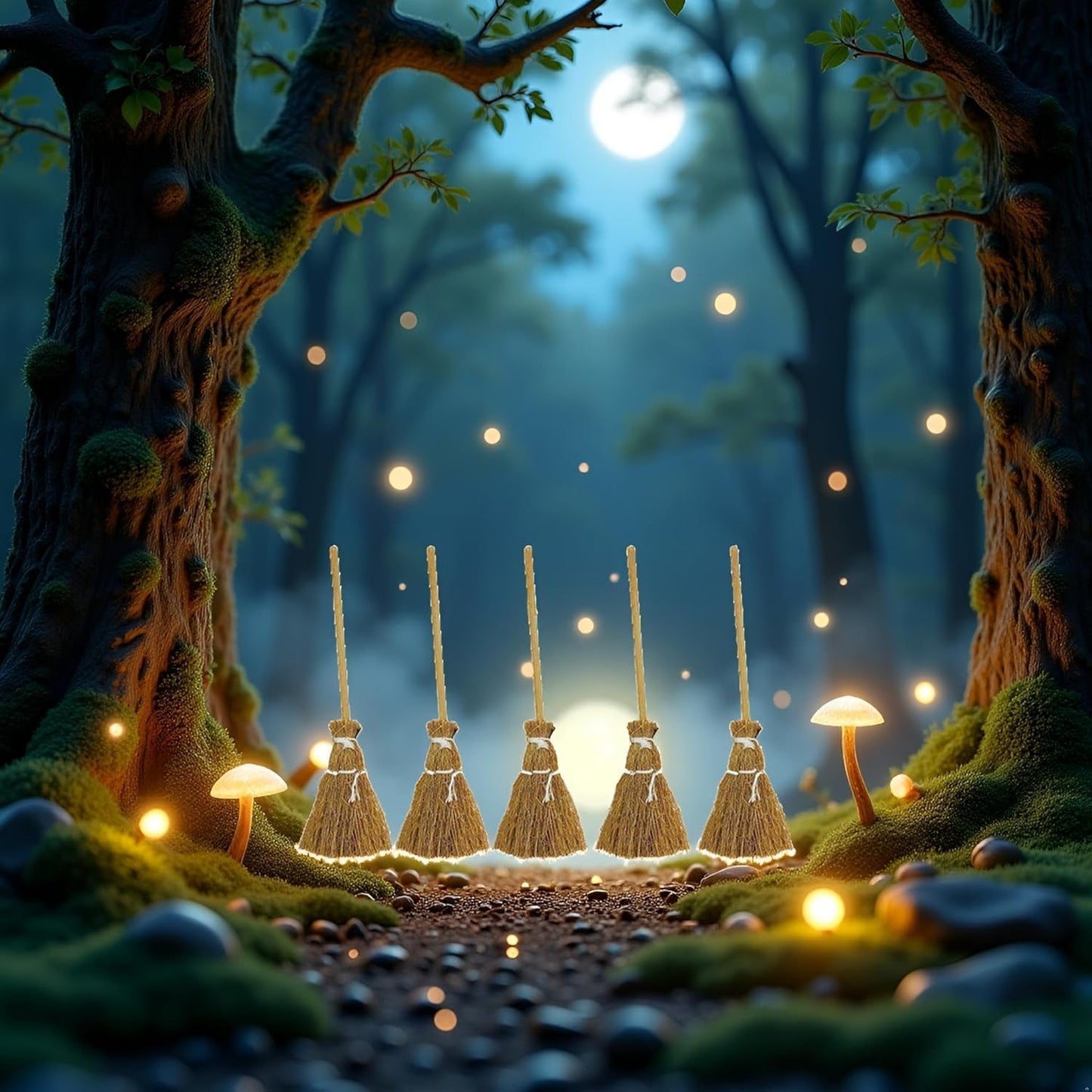 5Pcs Witch Broomstick Set, Miniature Broom Props, Fairy Decoration, Cinnamon Broom, Sweeping Tools, Angle Brooms