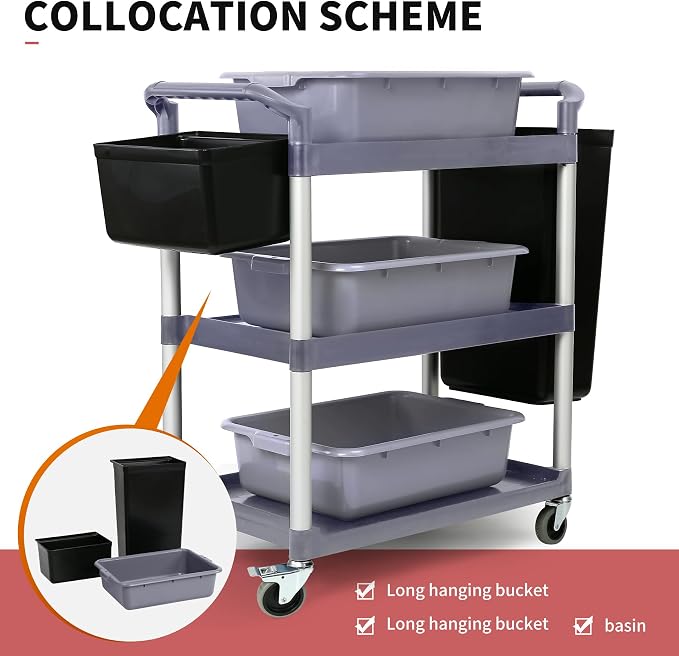 3-Tier Utility Rolling Cart - Image 4