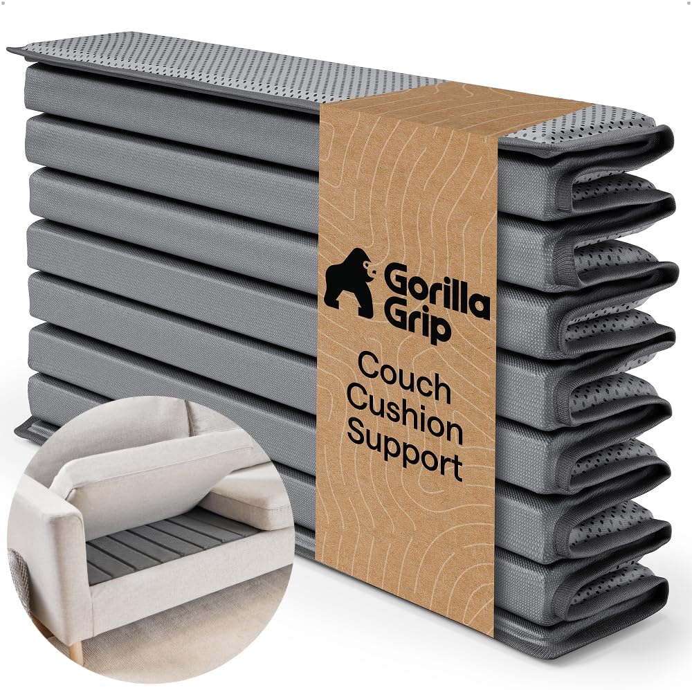 GORILLA GRIP Heavy Duty Couch Cushion Support Board to Fix Sagging Sofas, 21.5 x 70 Sofa, Slip Resistant Thick Boards Add Strong Seat Supports, Replacement Stuffing Firmer Couches Accessories, Grey