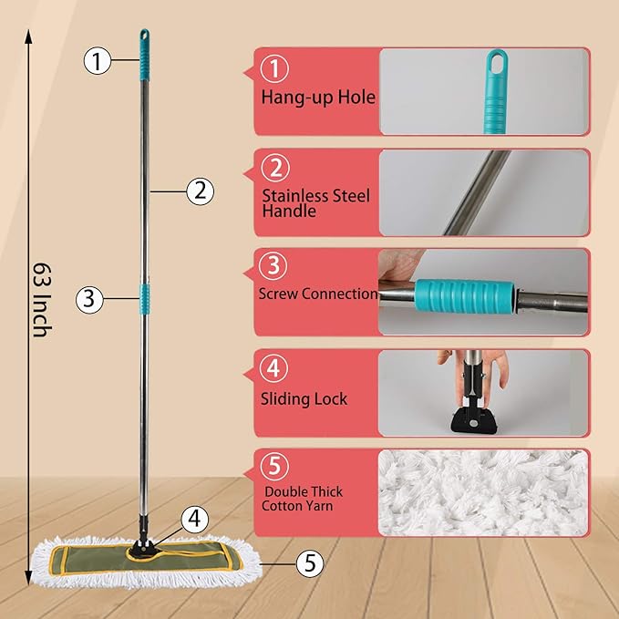 OFO 24inch Industrial Commercial Dust Mop 2 Sets // Heavy Duty Dust Mop // - Image 3