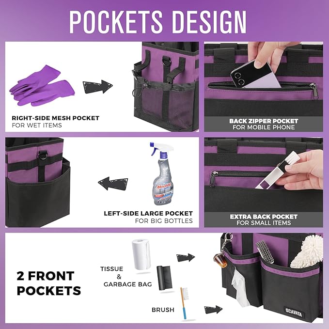 Compact Wearable Cleaning Caddy, Small Cleaning Caddy Supplies Organizer - Image 2