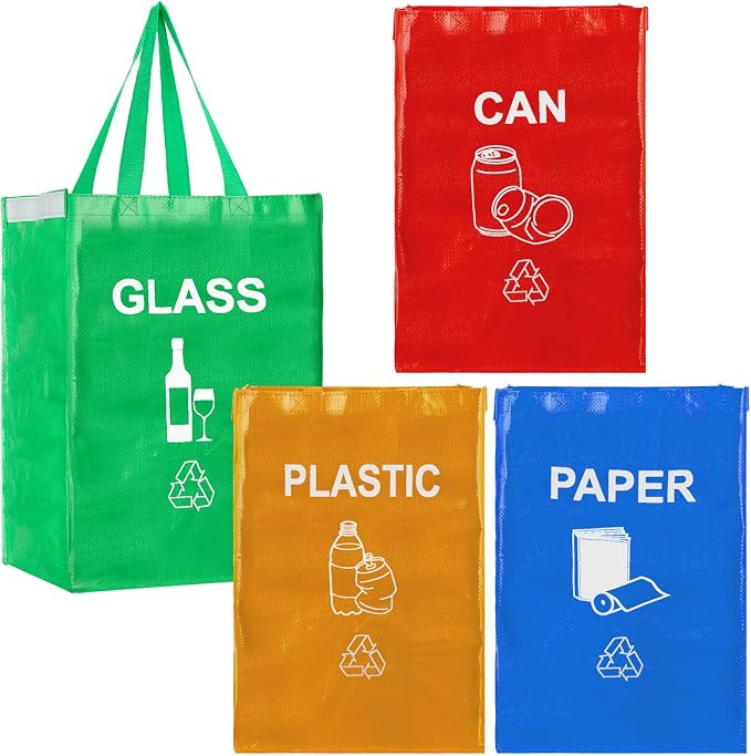 4 Pcs Recycling Bin Bags Separate Recycle Bin Waterproof Waste Baskets by Clysee