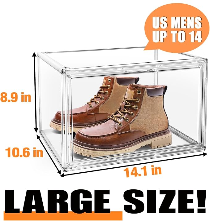 10 Pack Acrylic Shoe Storage Box Clear Plastic Stackable Acrylic Display Case - Image 3