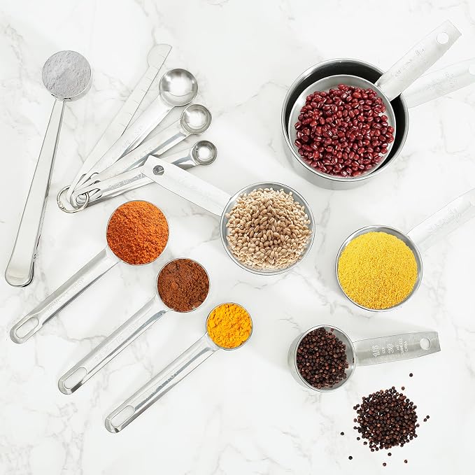 13PCS Measuring Cups and Spoons Set Stainless Steel Measuring Spoons and Cups - Image 5