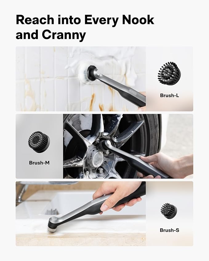 HOTO Wand™ Cordless Spin Scrubber, Electric Rechargeble Grout Cleaning Brush - Image 3