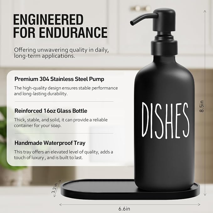 MOMEEMO Kitchen Soap Dispenser Set, Contains Dish and Hand Soap Dispenser - Image 2