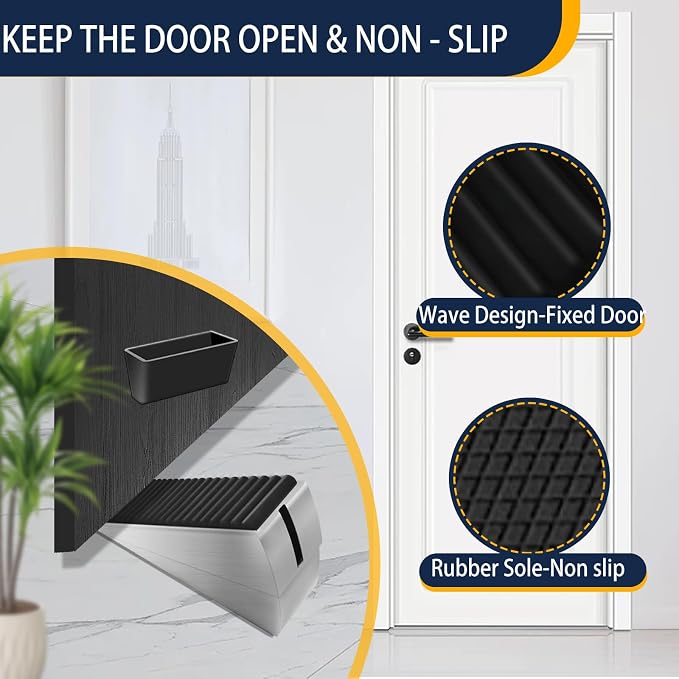 Heavy Duty Door Stopper Adjustable Spring Large Stoppers Wedge, Tall up to 3 - Image 7