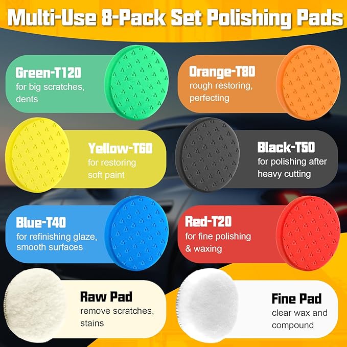 7.5 Inch Buffing Polishing Pads, Car Compound Buffing Sponge Pads and Woolen - Image 4