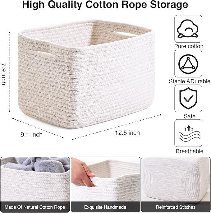 Storage Baskets for Organizing, Woven Basket for Storage, Storage Baskets Bin - Image 3