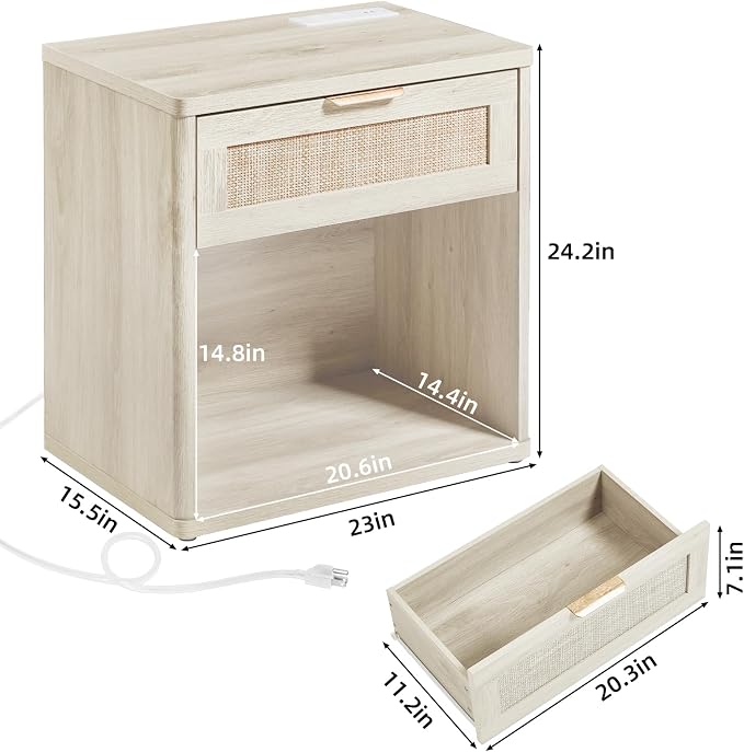 LEYAOYAO Rattan Nightstand - Image 2