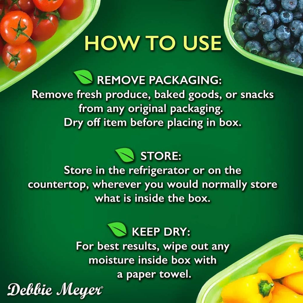 Debbie Meyer UltraLite GreenBox, Reusable Food Storage Containers with Lids