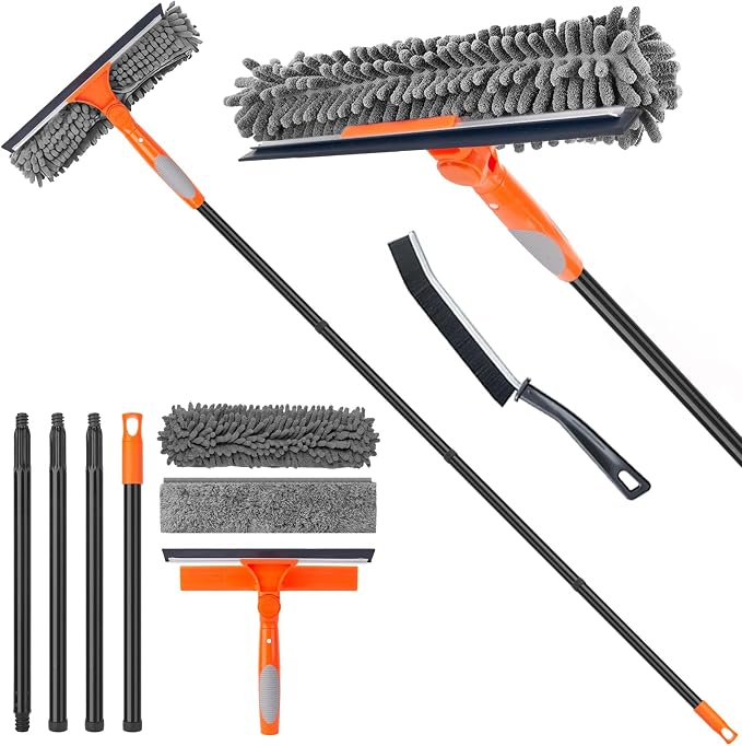 Window Cleaner Tool for Home, 59.5'' Squeegee Kit for Car Windshield, Shower by KeFanta