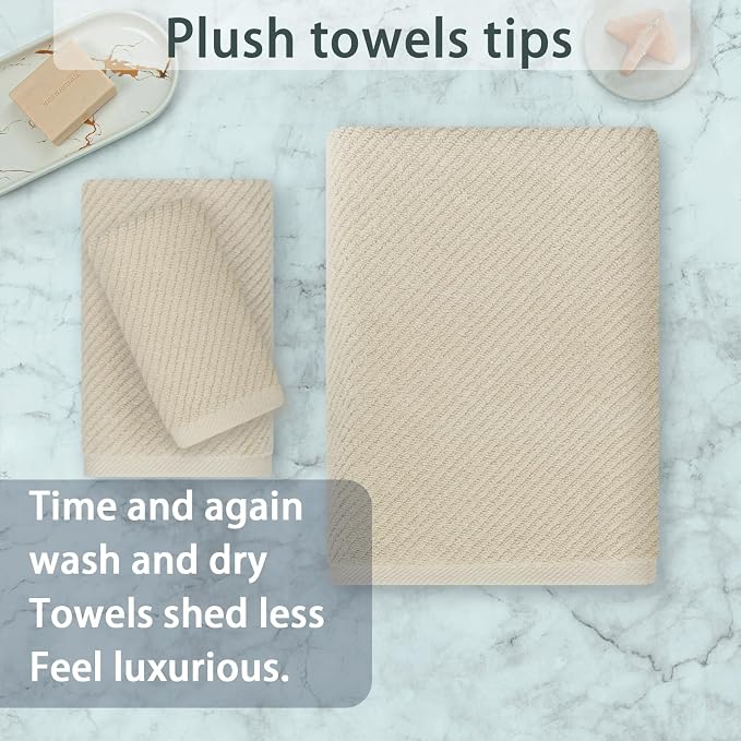 VOOVA & MOVAS Beige Towels for Bathroom - Image 4