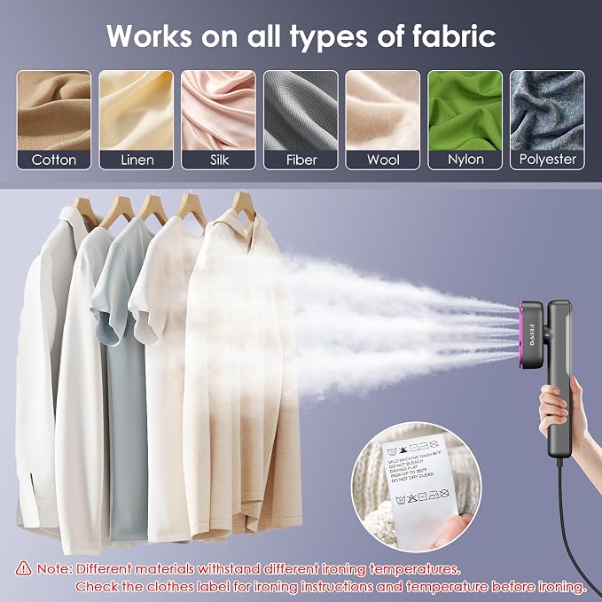 FEPPO Travel Steamer for Clothes, 110-240V Dual Voltage Portable Steamer & Iron - Image 6