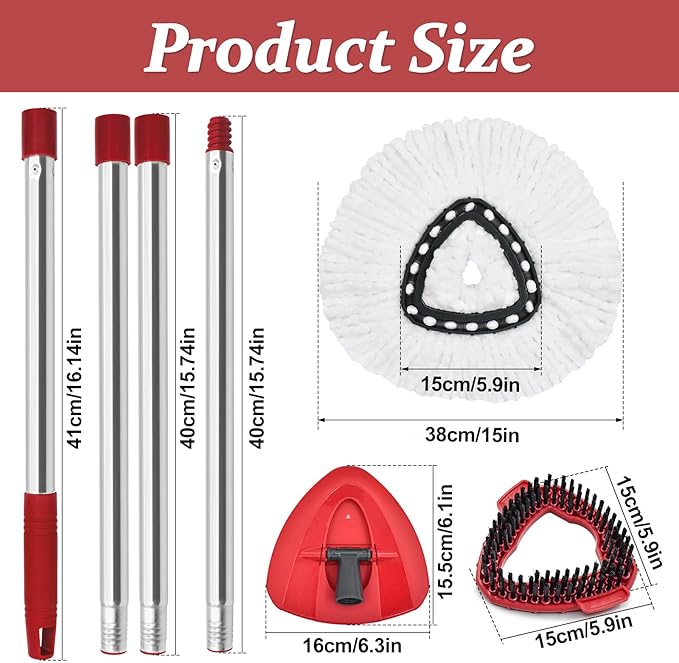 Spin Mop Handle Replacement for Ocedar, Mop Heads Replacements Compatible - Image 3