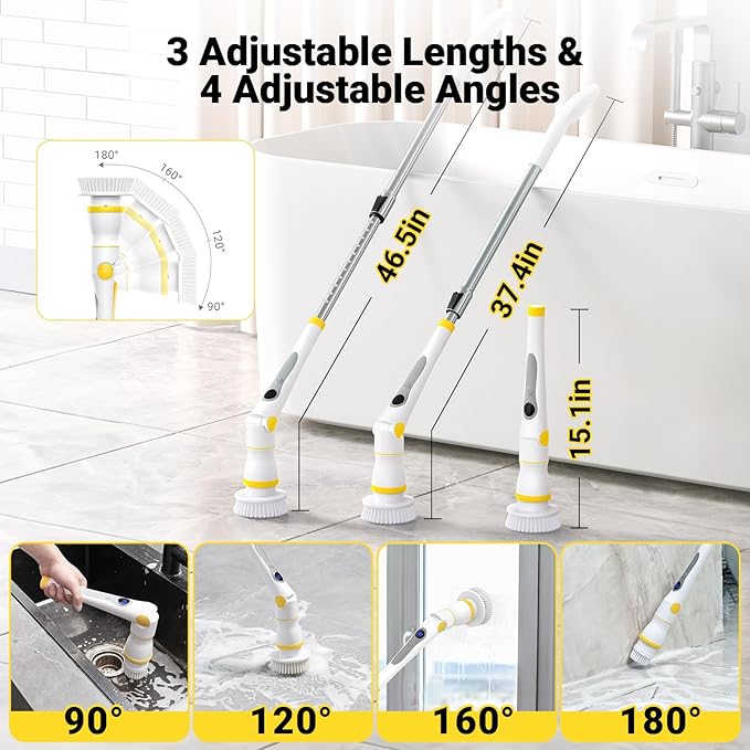Electric Spin Scrubber, Cordless Cleaning Brush - Image 5