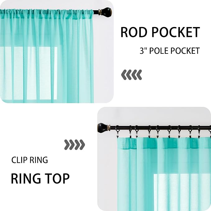 Tollpiz Sheer Door Curtain Closet Linen Textured Curtain Sheers Doorway Light - Image 5