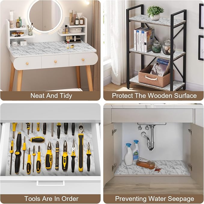 OcePor Non-Adhesive Drawer and Shelf Liner 24IN x 20FT，Non Slip Cabinet and - Image 7