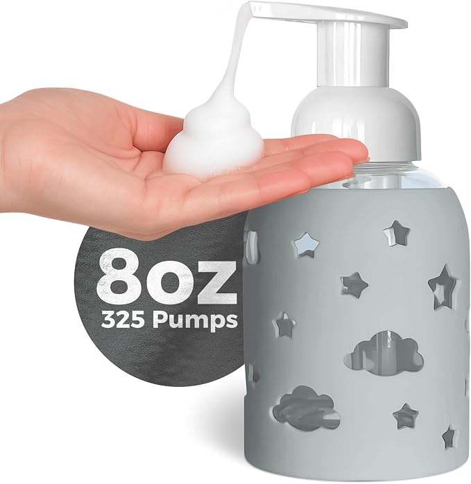 SoCal Suds & Company Glass Foaming Hand Soap Dispenser, Soft Grip Silicone by SoCalSudsCompany