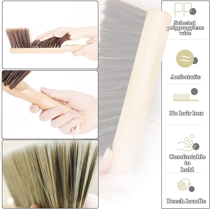Hand Broom Beech Wood Brush, Dust Brush, Duster - Image 5