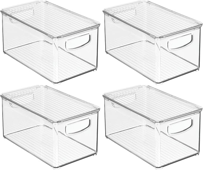 mDesign Plastic Deep Storage Bin Box Container - Image 8