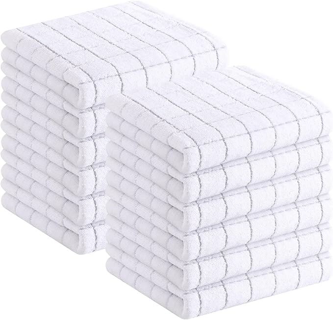 Homaxy 100% Cotton Terry Kitchen Towels, Checkered Designed, Soft and Super by Homaxy
