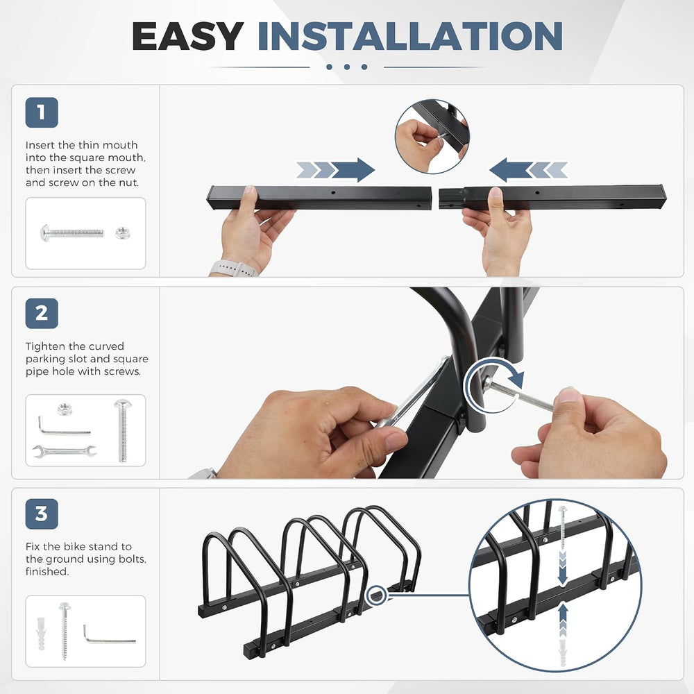 Bike Floor Stand 3 PSC Parking Bike Storage Parking Rack Garage for Indoor/Ou...