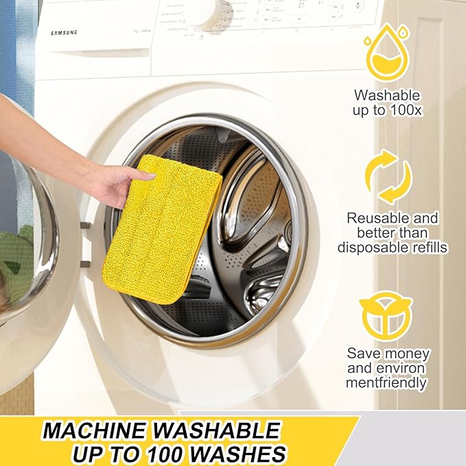 16.5 inch Reusable Mop Pads Microfiber Spray Mop Replacement Heads - Image 5