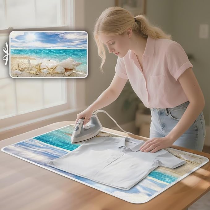 Ironing Mat Hawaiian Beach Heat Resistant Ironing Blanket Thick Portable Travel - Image 3