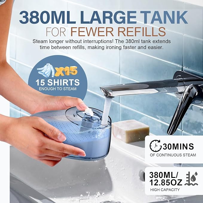 Steamer for Clothes, 1800W Fast Heat-up Clothes Steamer Handheld Garment Steamer - Image 6