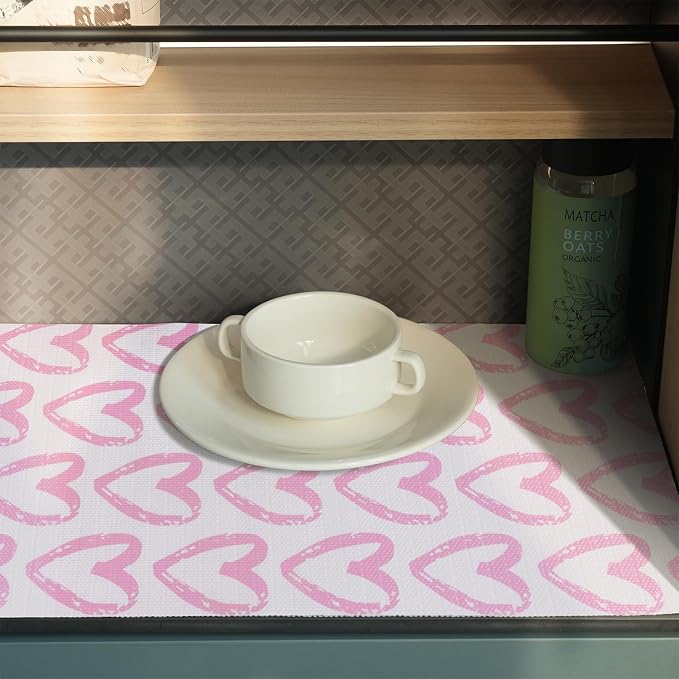 Pink Heart Drawer Liner for Cabinets, Shelf Liner Non-Adhesive and Strong - Image 9