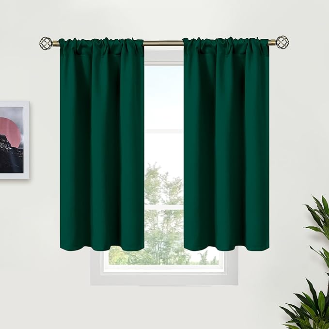 BGment Emerald Green Blackout Curtains 40 Inch Length by BGment